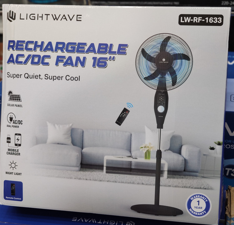 پنکه ایستاده شارژی و برقی لایت ویو مدل LW-RF-1633