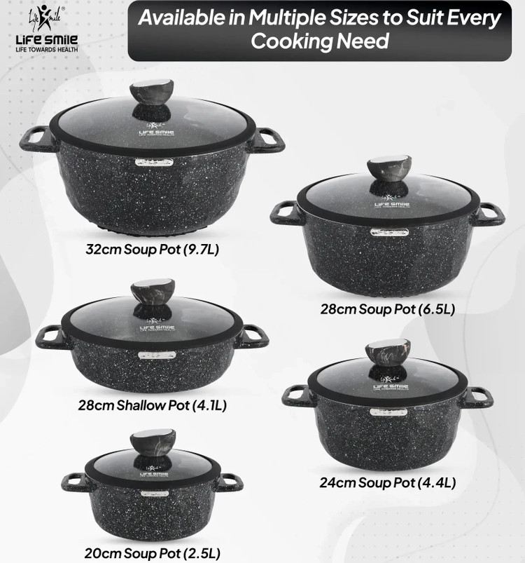 سرویس قابلمه گرانیتی لایف اسمایل 10 پارچه مدل ST10-BLACK