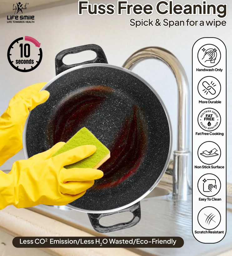 سرویس قابلمه گرانیتی لایف اسمایل 10 پارچه مدل ST10-BLACK