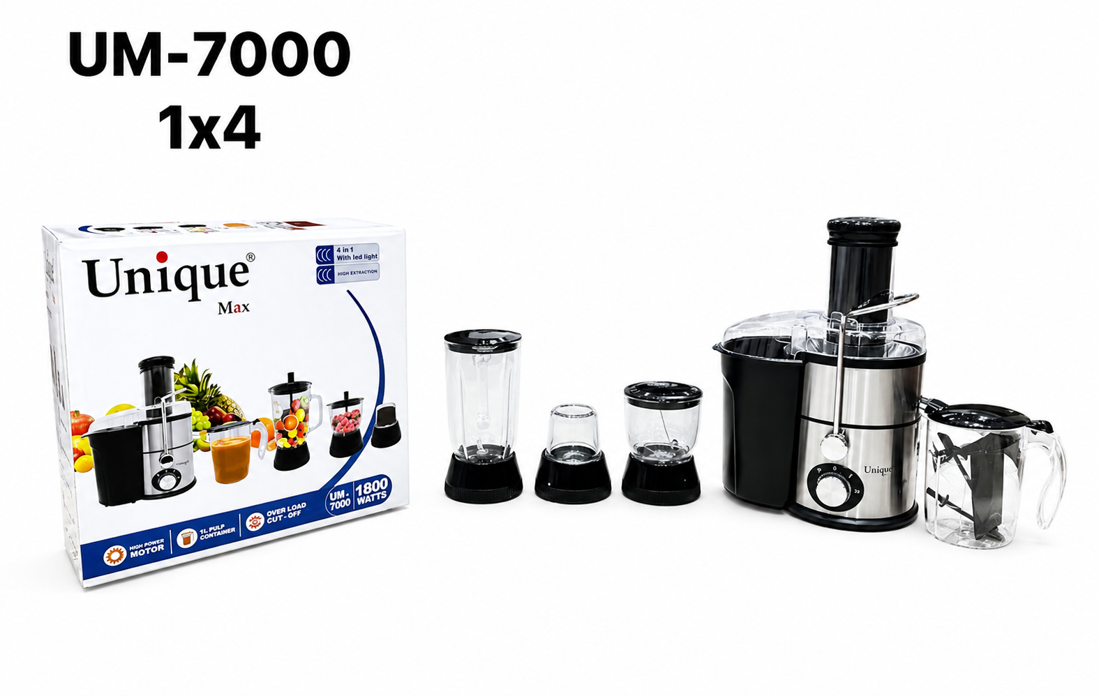 آبمیوه گیر 4 کاره یونیک مکس مدل UM-7000
